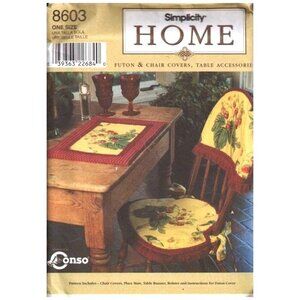 Simplicity 8603 Home Sewing Pattern Chair Covers & Table Accessories One Size